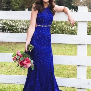 Formal vibrant blue dress